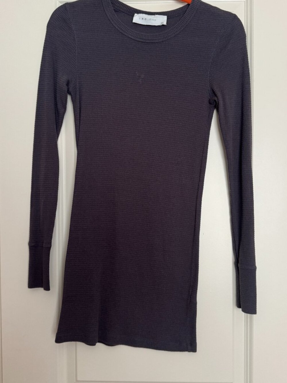 IRO Jeans Gray Ribbed Long Sleeve Bodycon Mini Dress XS